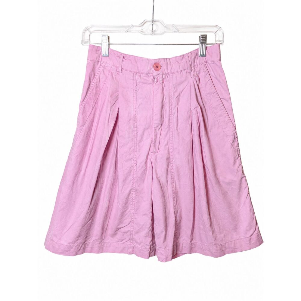 True Vintage 1980s Pacemakers Pink Cotton Pleated Culotte Shorts Size 5/6
